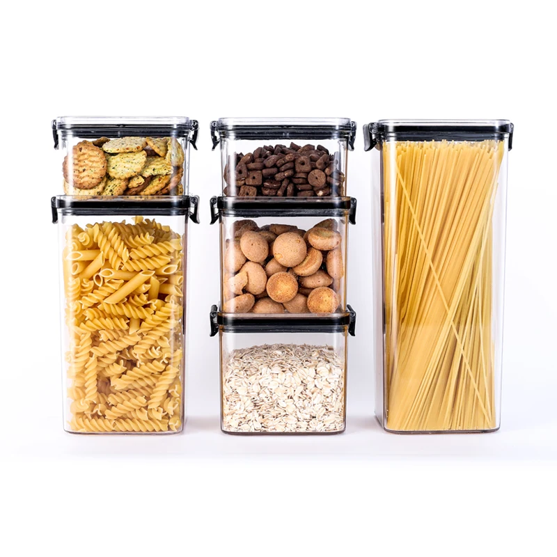 6  Pieces Airtight Food Storage Containers BPA Free Plastic Cereal Containers with Easy Lock Lids for Kitchen Pantry Storage