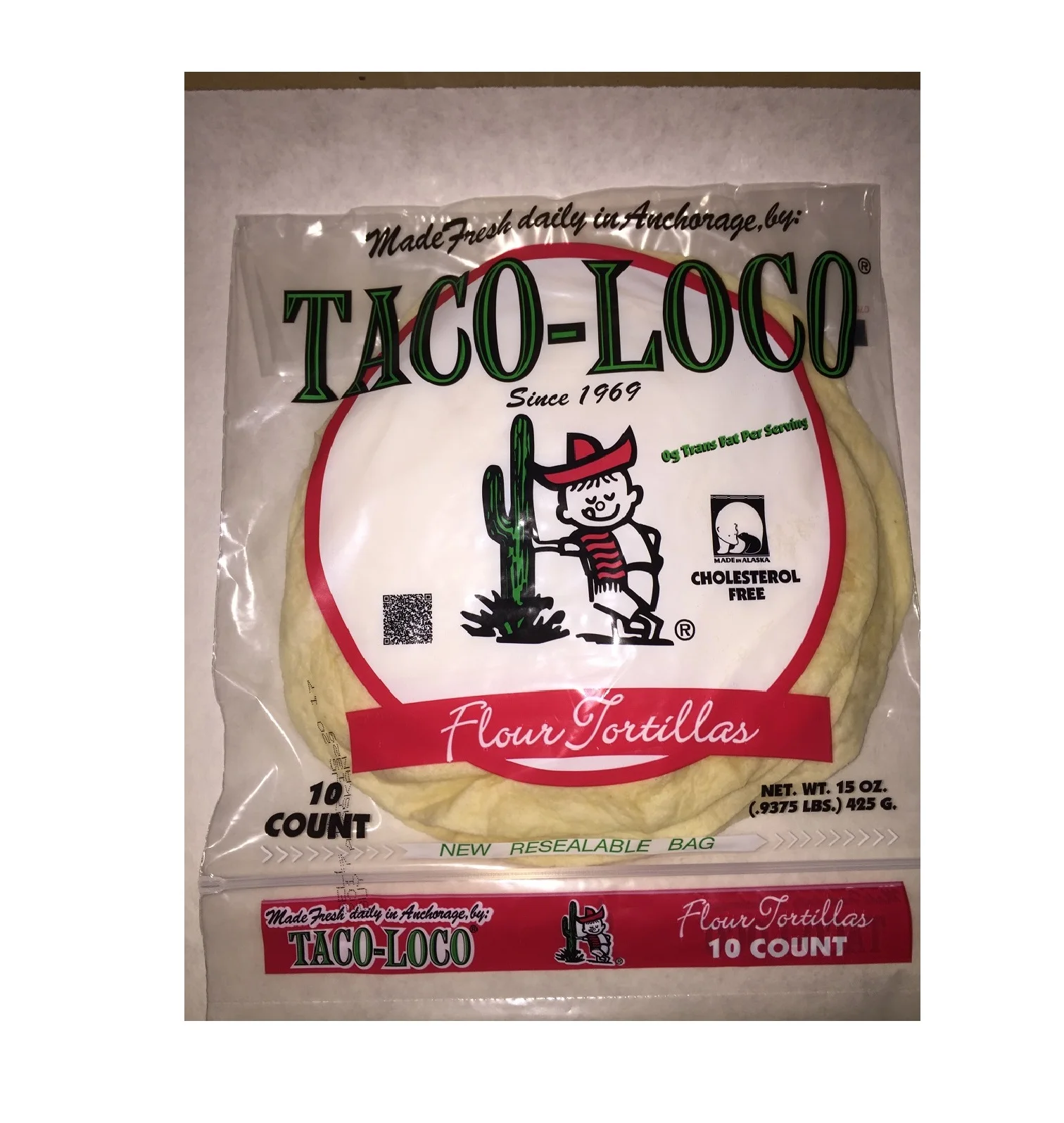 Taco Loco Средний, 8 дюймов, мука, Tortillas, номер модели 7820311122, 15 унций