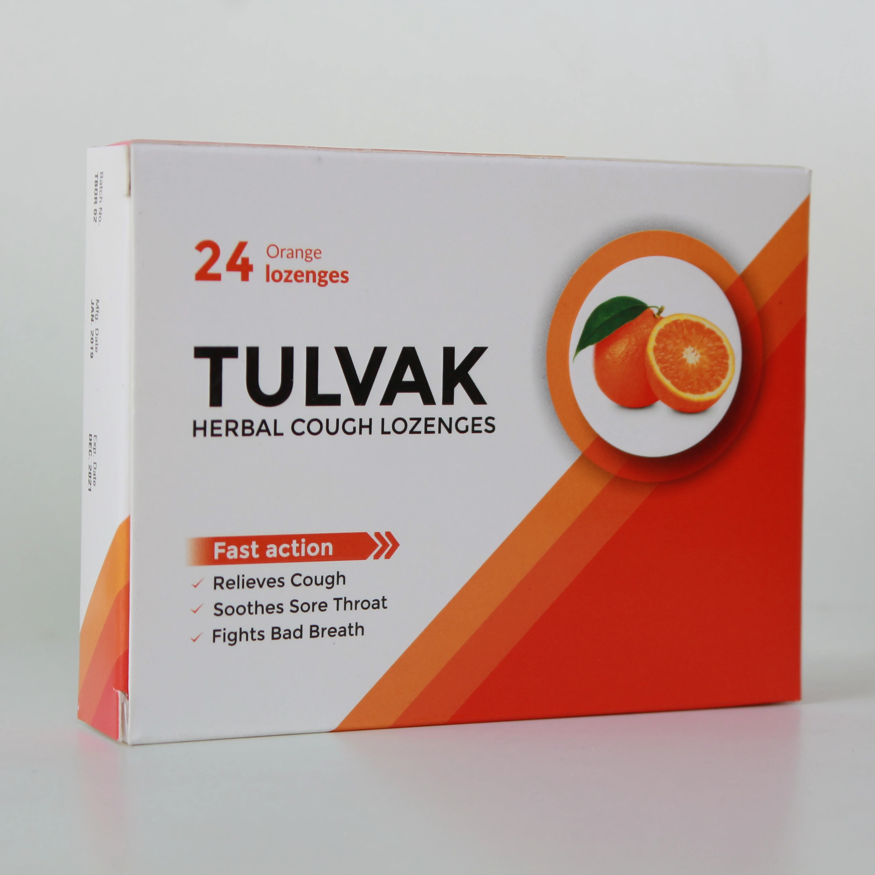 
Herbal ayurvedic extract immunity supplement orange lozenge hard candy for bad breath sore throat and cough 