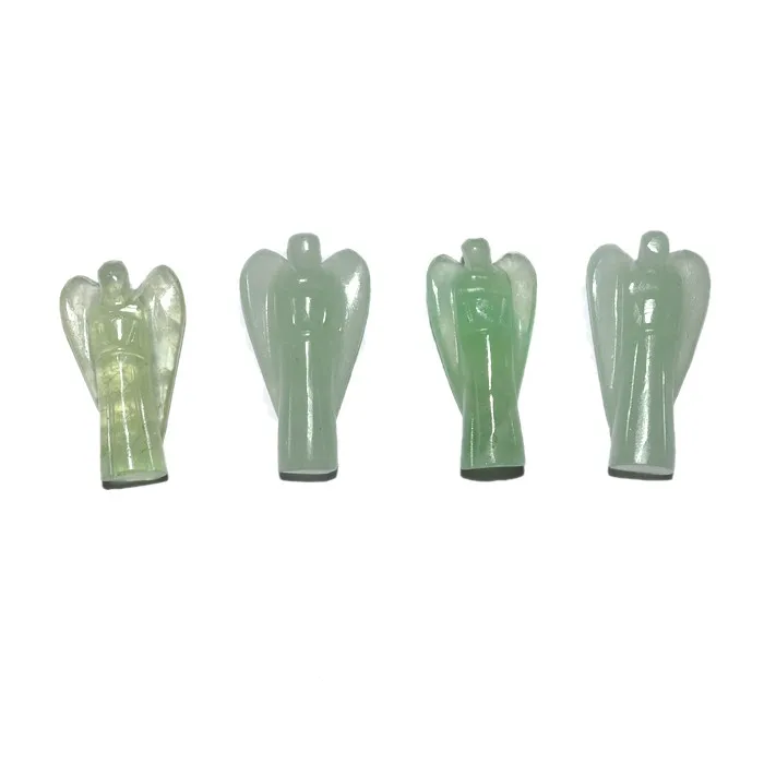 Hand curved Gemstone Green Aventurine Angel carved gemstone angels