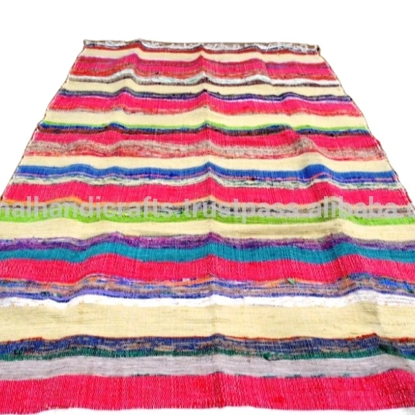 Cotton Chindi Rag Rug Floor Mat Recycled Throw Carpet Woven Runner Yoga Mat