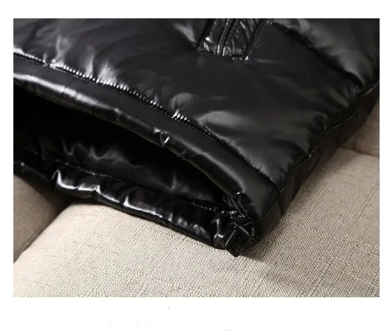 Puffer Jacket Men Shiny Puffer Black Jacket Men Back Bubble Jackets & Coats 2023 Wholesale Winter for Men Stand Casual Knitted
