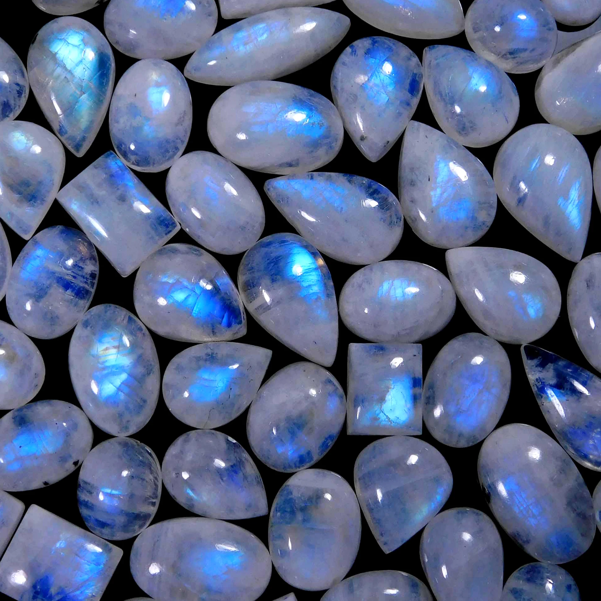moonstone tray custom cabochon moonstone crystal pear flat heart cabochon moonstone bracelet crystal Ethiopian opal loose