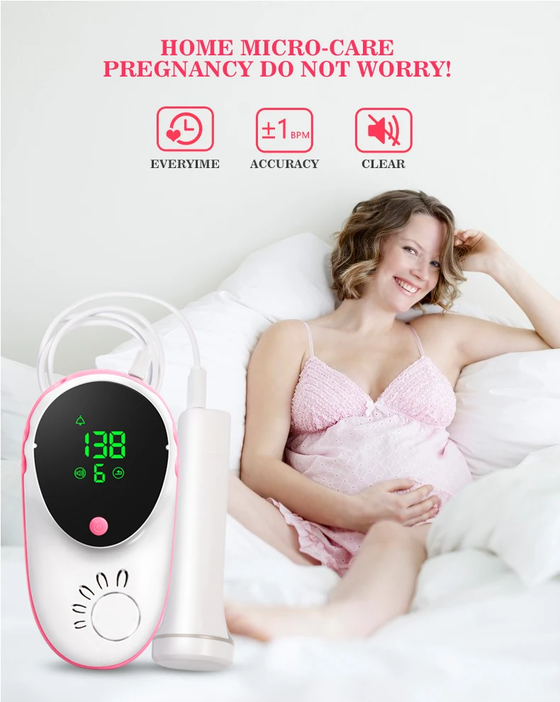 Wholesale price Home Use Handheld Baby Fetus Heart Beat Daily Monitor Ultrasound Fetal Doppler