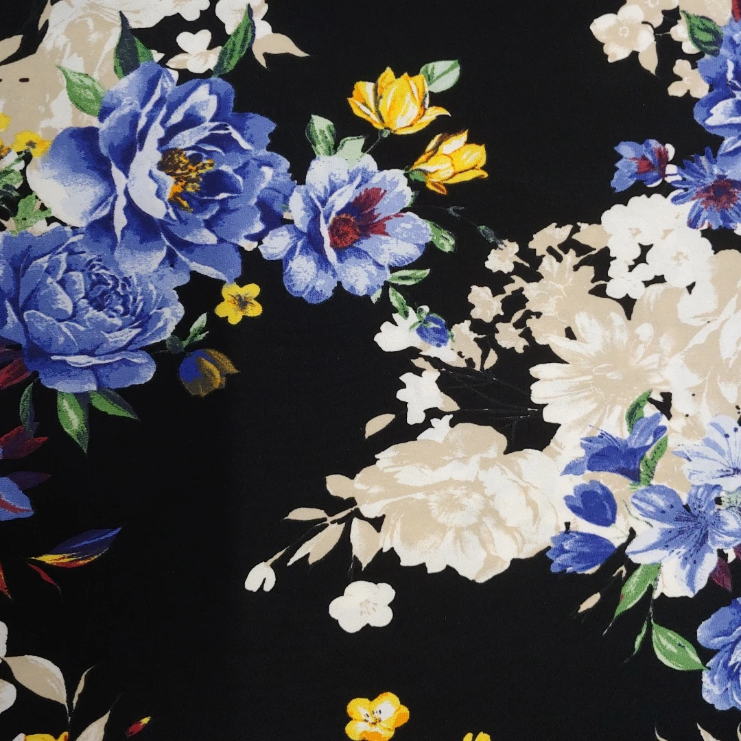 Хорошее качество Эластичный полиэстер и спандекс для танцев с цветочным принтом Сделано в Корее жаккардовая простая ткань рубчик