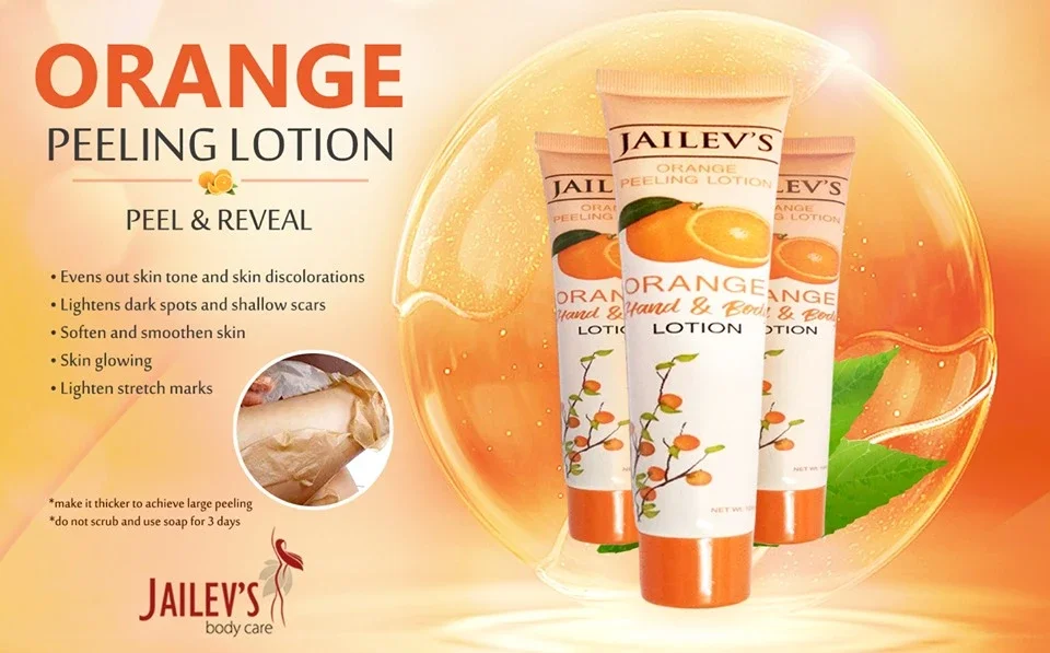 Private Label Whitening Skin  Body Heel Orange Peeling Lotion