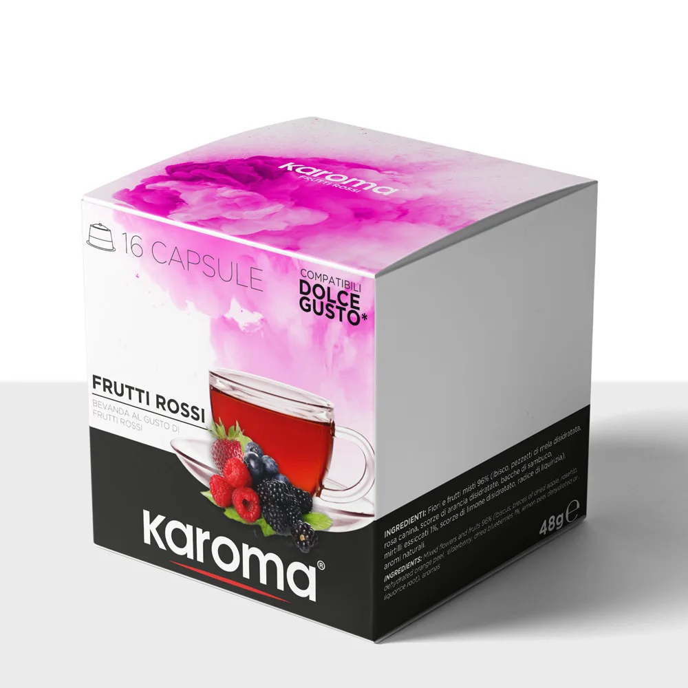 Karoma DOLCE GUSTO капсулы, Дикие Ягоды, красные фрукты, мгновенный напиток x16 шт., чехол