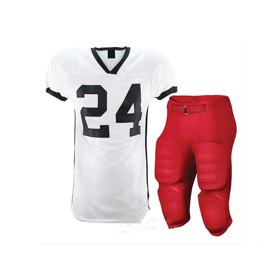  Оптовая продажа форма американского футбола пуловер с V-образным вырезом рубашка коротким полиэфирным принтом Футбольная