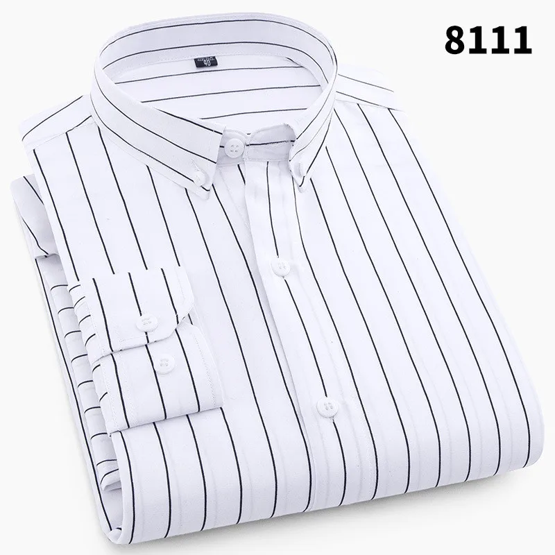 Casual Mens striped Polyester long sleeve shirt Business T shirts