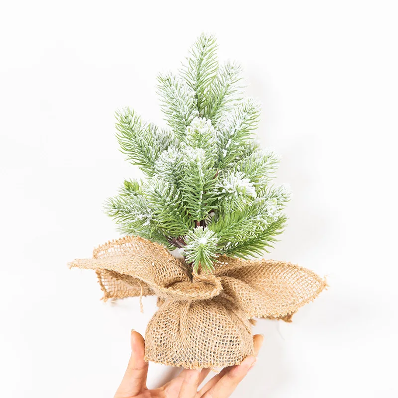 Good quality battery powered Mini Christmas tree rattan stand table Christmas tree with lights