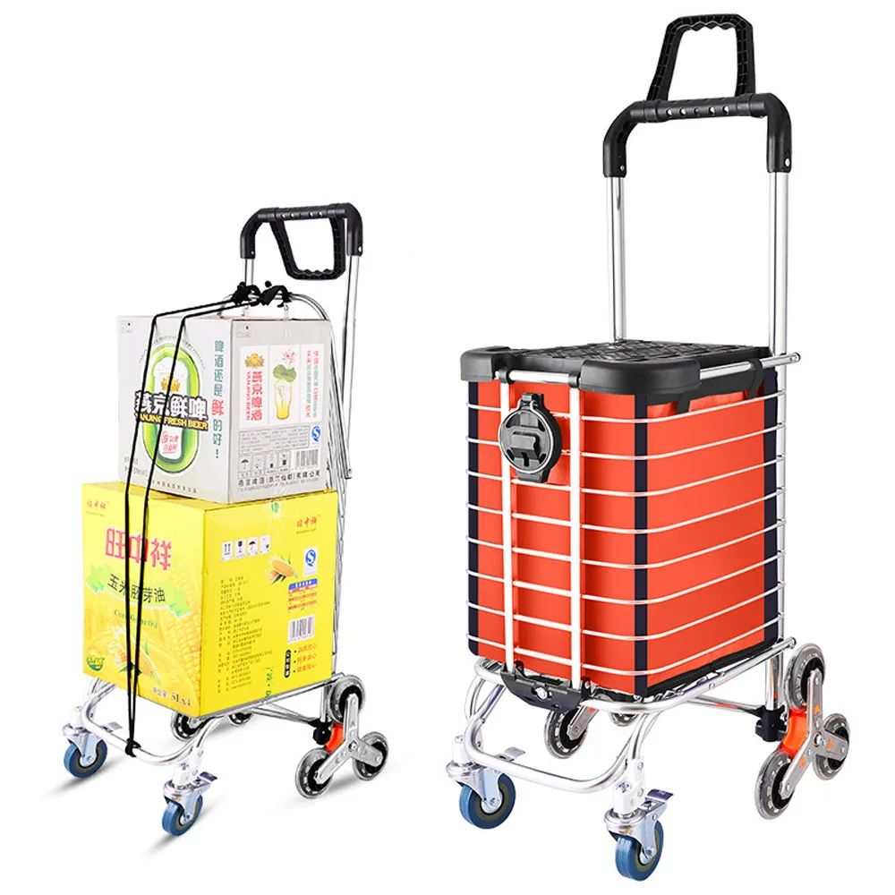 Grocery Laundry Utility Foldable Shopping Cart Grocery cart small cart climb Stair Climbing with Cover