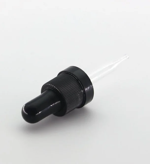 Unique wholesale Din 18mm Tamper Evident Plastic skincare Dropper straight end glass pipette