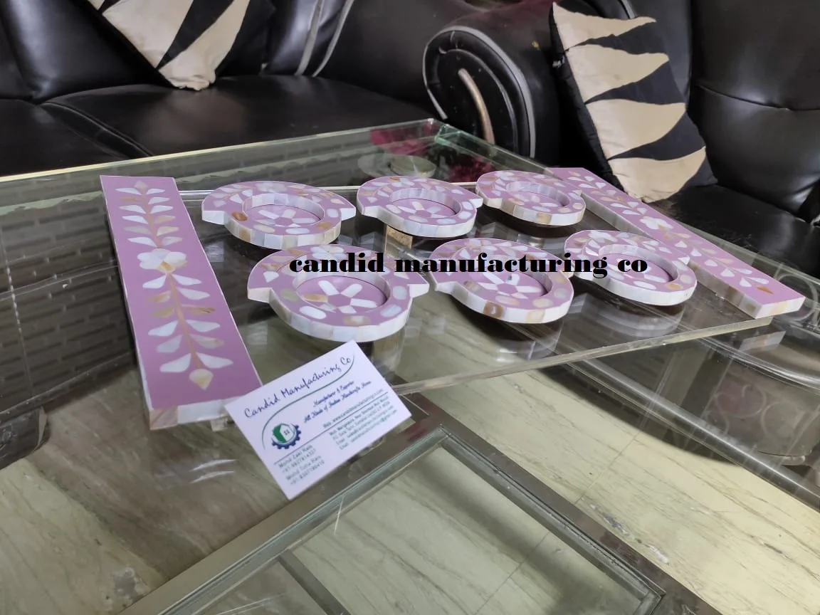 Luxury Acrylic Mother of Pearl Tray with Wood Half Platter Coasters/Plates for Food Occasions