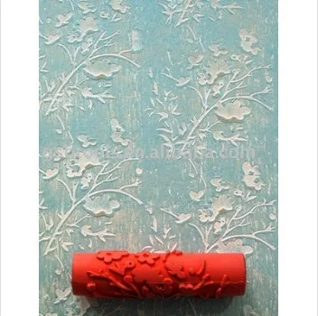 Custom Size paint tool rubber handle microfiber cover decorative paint roller brushes pattern paint roller