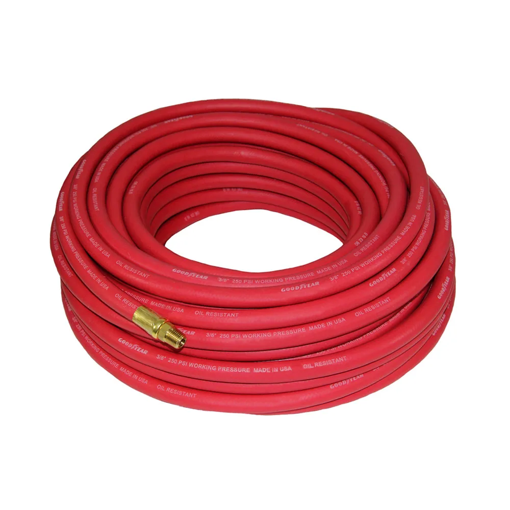 Красный резиновый воздушный шланг Goodyear 50 футов x 3/8 дюйма 250 фунтов на кв. дюйм