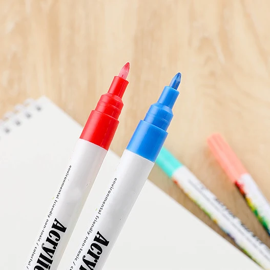 6 видов цветов 0,7 мм DIY живопись ручка-маркер на водной основе акриловая краска маркер для белой доски