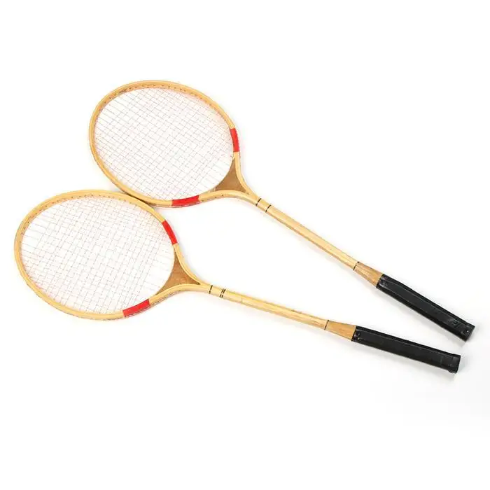 
Pair of Wooden Badminton Rackets 