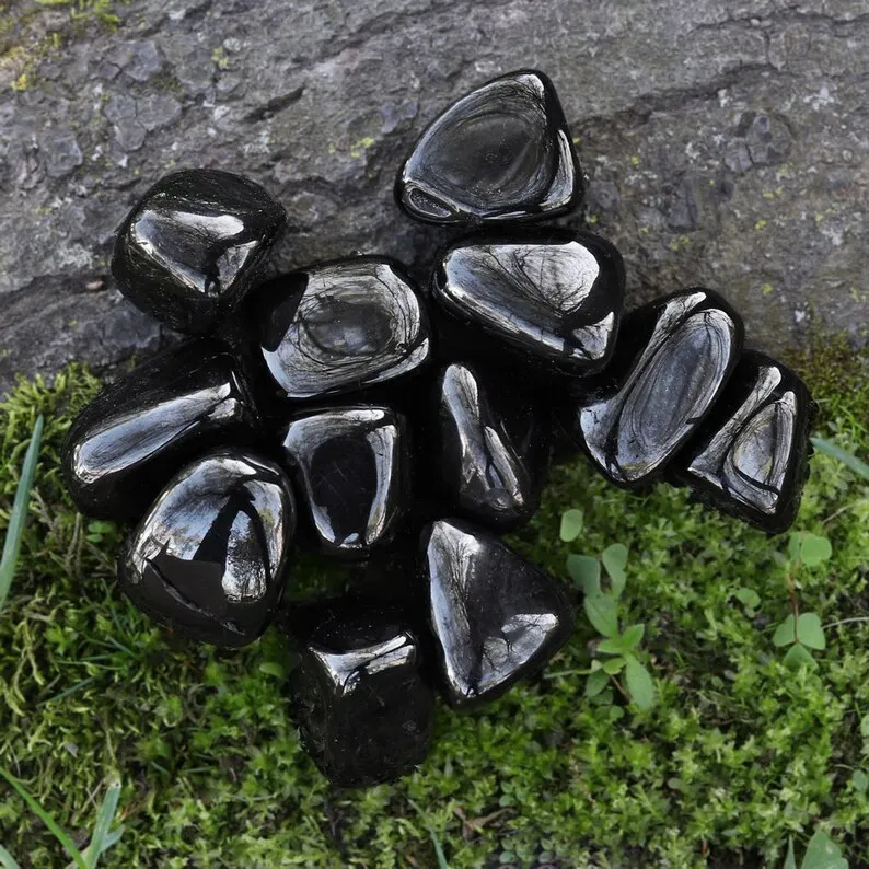 Black Jet Tumbled stones / Wholesale High quality Black Jet tumble stone / Bulk crystals tumbled stone for Healing