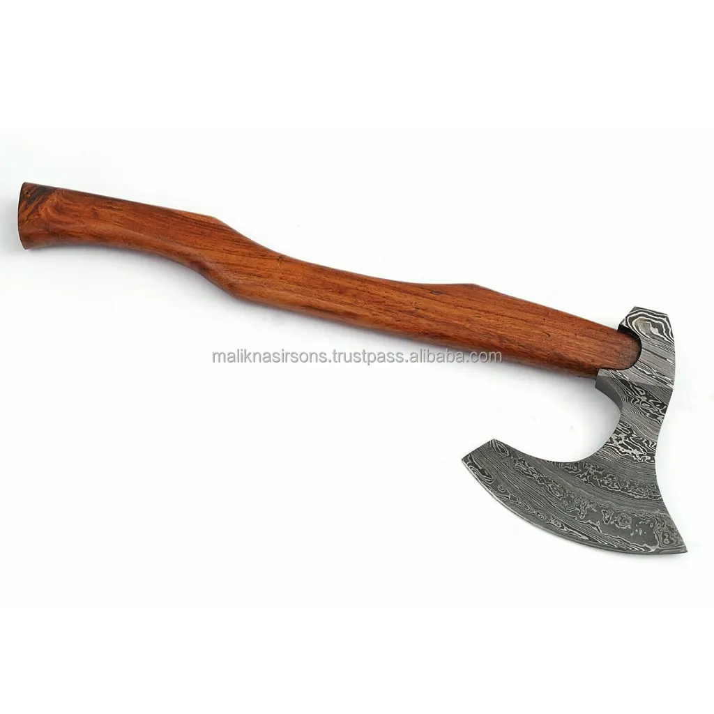 
AB 5 Axe DAMASCUS STEEL BLADE FUNCTIONAL TOMAHAWK,AXE,HATCHETS ROSE WOOD HANDLE 