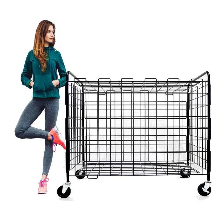 
OEM accept Custom capacity ball cart airport luggage trolley with baffle for storage balls Taiwan metal carts kids 