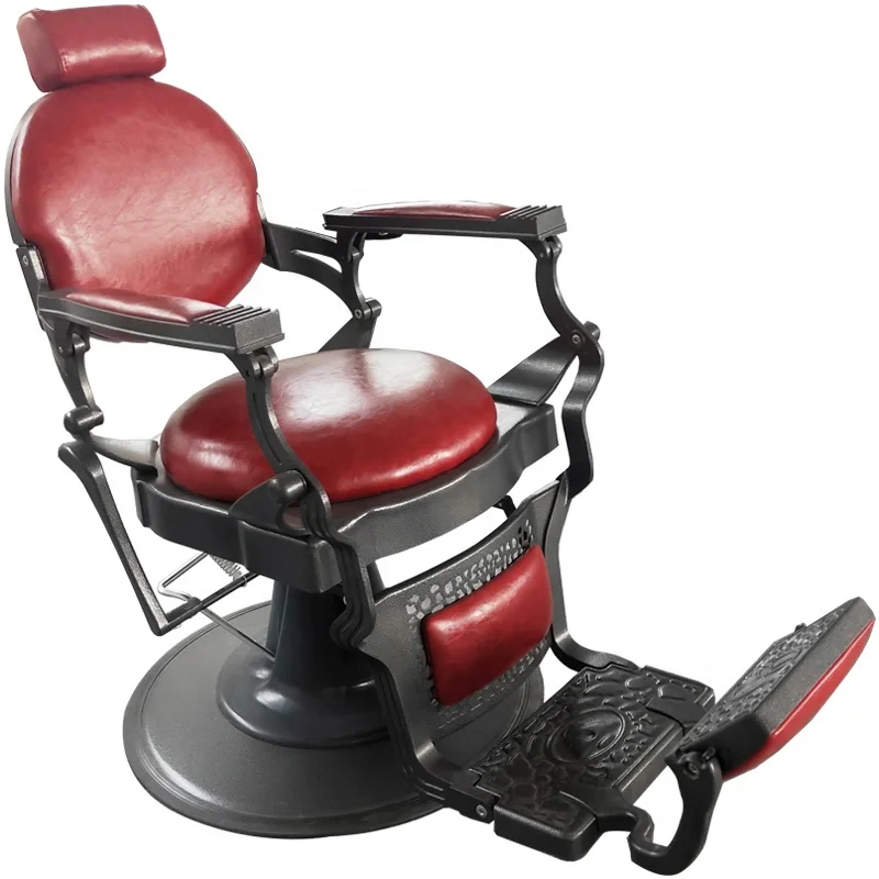 New Design Black Base Red Hair Nail Salon Customer Chairs Men Barber Chair for Sale