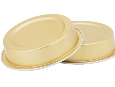 Modern 15ml Gold Aluminum Foil Disposable Container with Lid PC Material Microwavable round Cup Food Packing Load Capacity 5kg