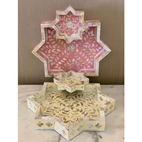 Wholesale Mother Of Pearl Inlay Serving Tray Best Quality Hand Made MOP Trays Factory Price Mother Of Pearl Inlay Serving Tray