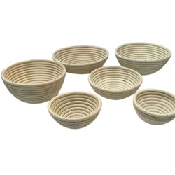 Round Oval Triangle Rattan Woven Bread Fermentation Proofing Basket with Cloth Cover