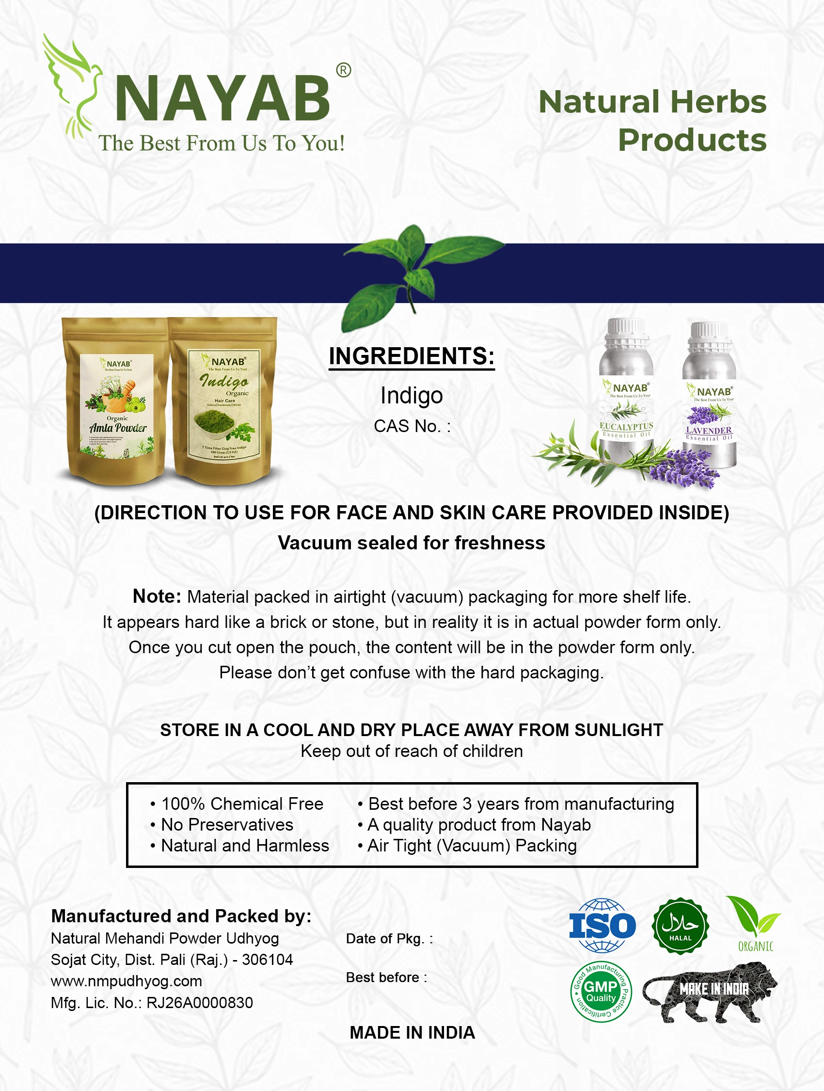 Индигофера Tinctoria/Индиго/черный Индиго порошок поставщик из