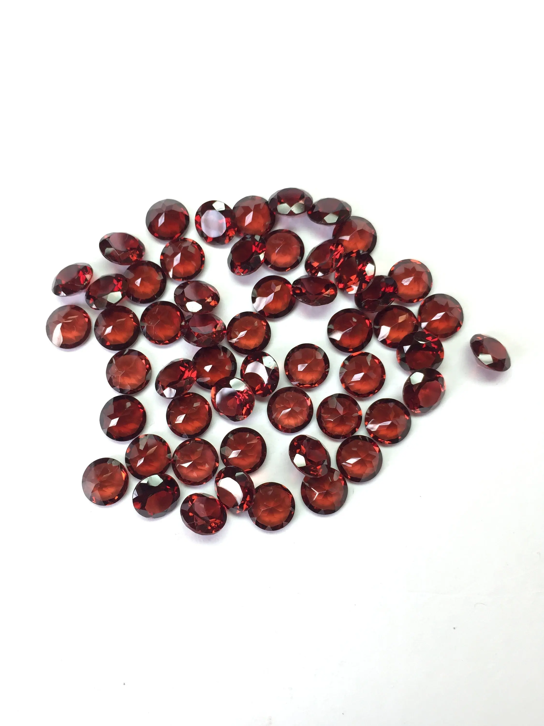 3mm Natural Red Garnet Round Faceted Loose Gemstone Wholesale Price