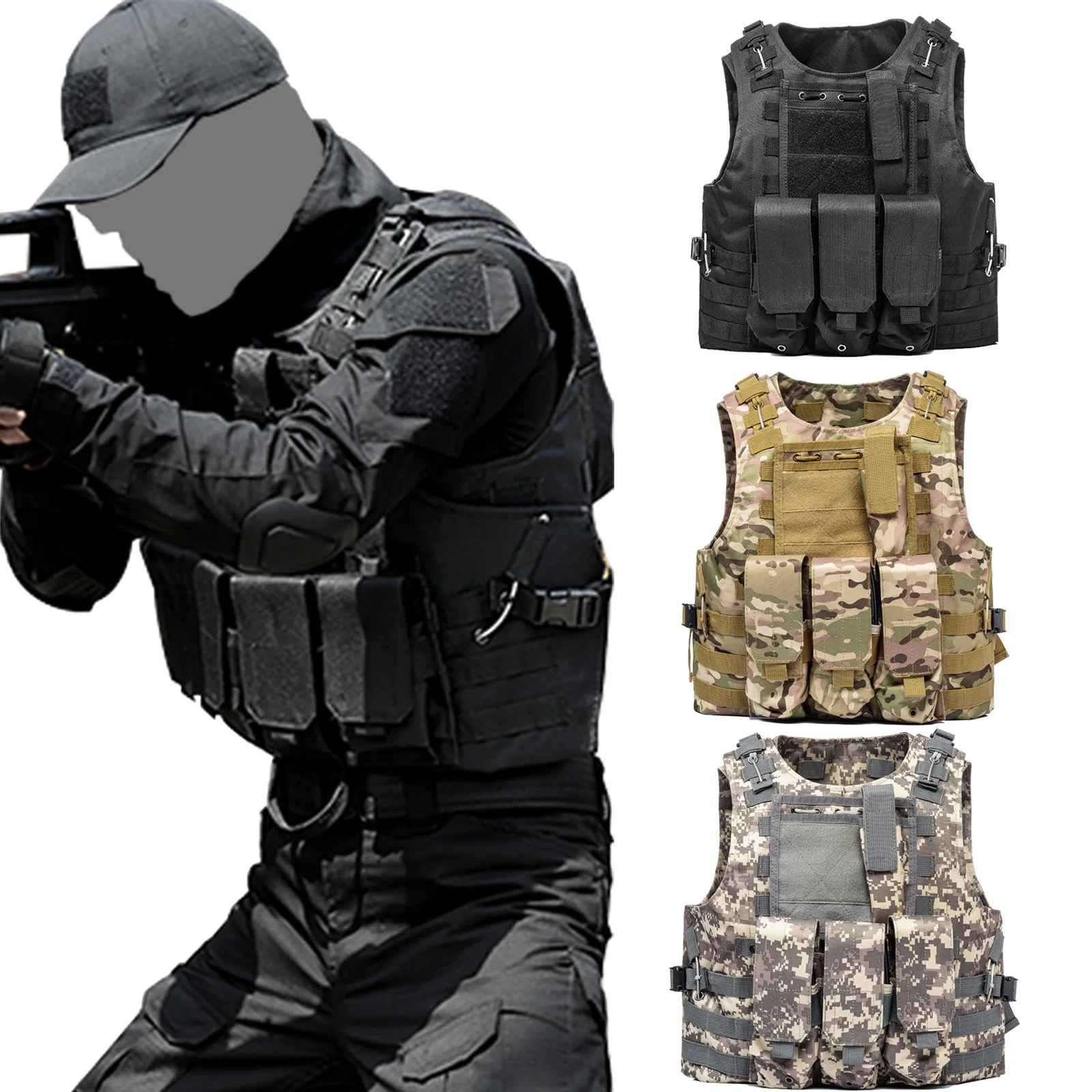 OEM Custom Special Tactical army military police Military Tactical MOLLE Plate Carrier Armor Vest