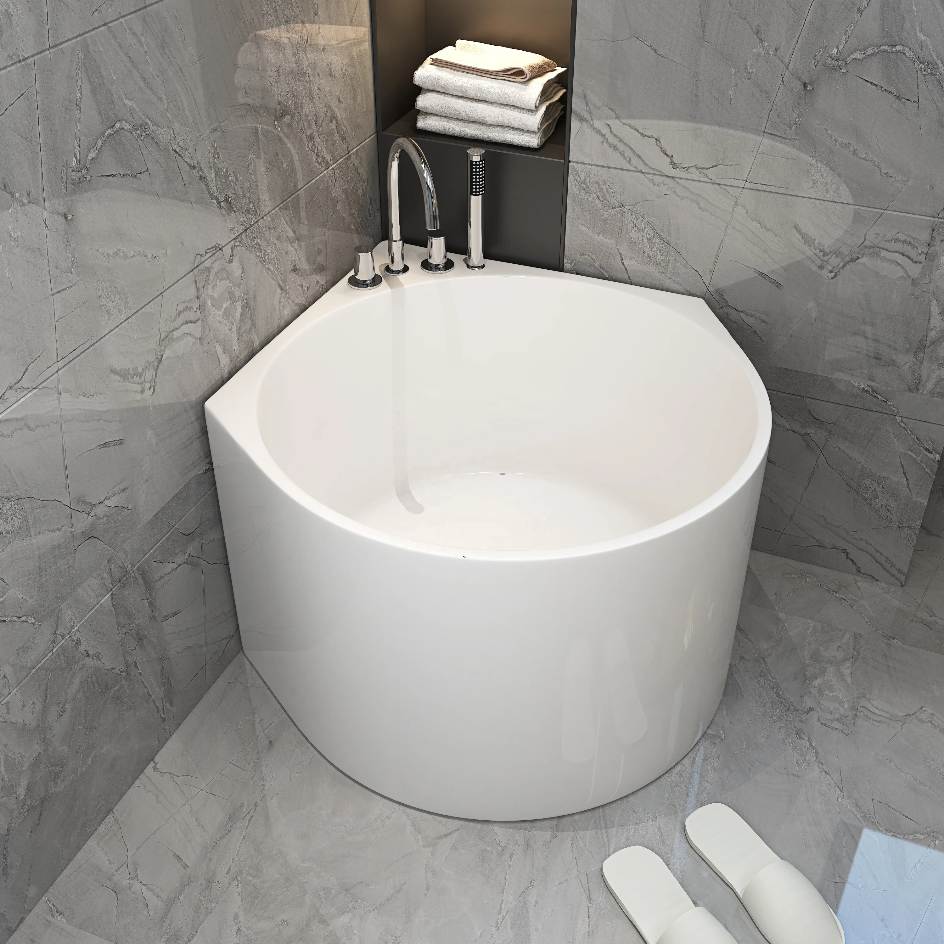 wholesale small round bath tub whirlpool acrylic freestanding bathtubs for hotel home bathroom