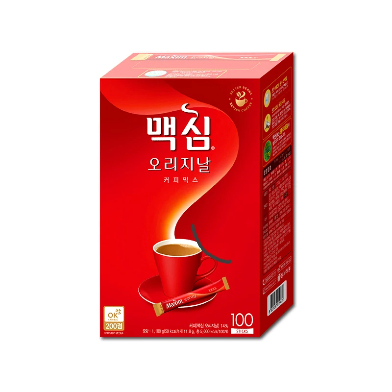 3 TYPES OF KOREAN MAXIM INSTANT COFFEE - MAXIM MOCHA GOLD MILD, MAXIM WHITE GOLD, MAXIM ORIGINAL - 100 pieces in a pack