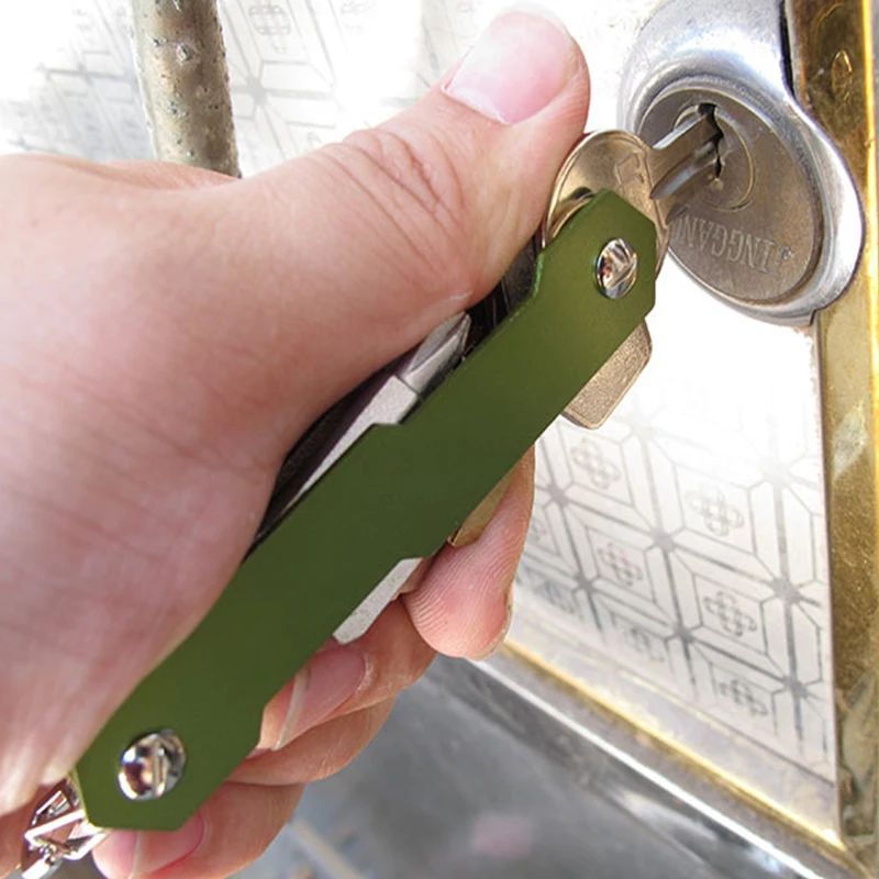 Multifunctional double-open aluminum alloy key clip buckle smart key holder storage DIY custom Metal Crafts