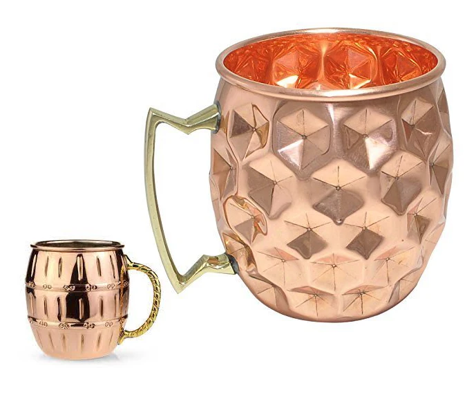 Antique hammered copper beer mugs tin lining moscow mule mugs with reveted handle high quality manufacturer Copper cups
