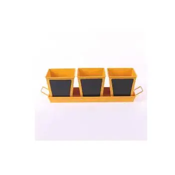 Yellow Herb Pot Set Home & Garden Decorative Planter Best Design Flower Plant Holder Metal Planter Indoor Outdoor Window Box