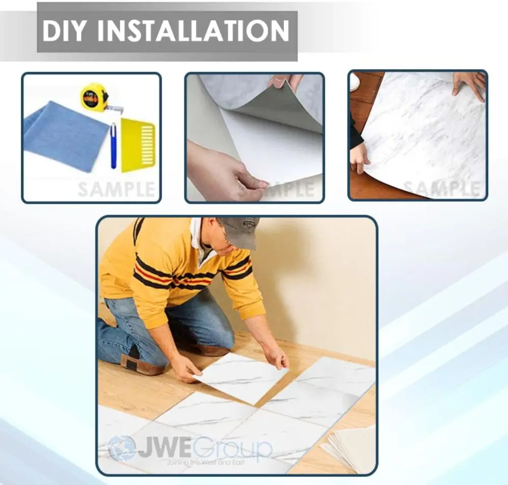 Arrowzoom Self-Adhesive Marble PVC Vinyl DIY Home Decor Living Room Bathroom Kitchen Wall Floor Tiles 30*30 cm KK1191