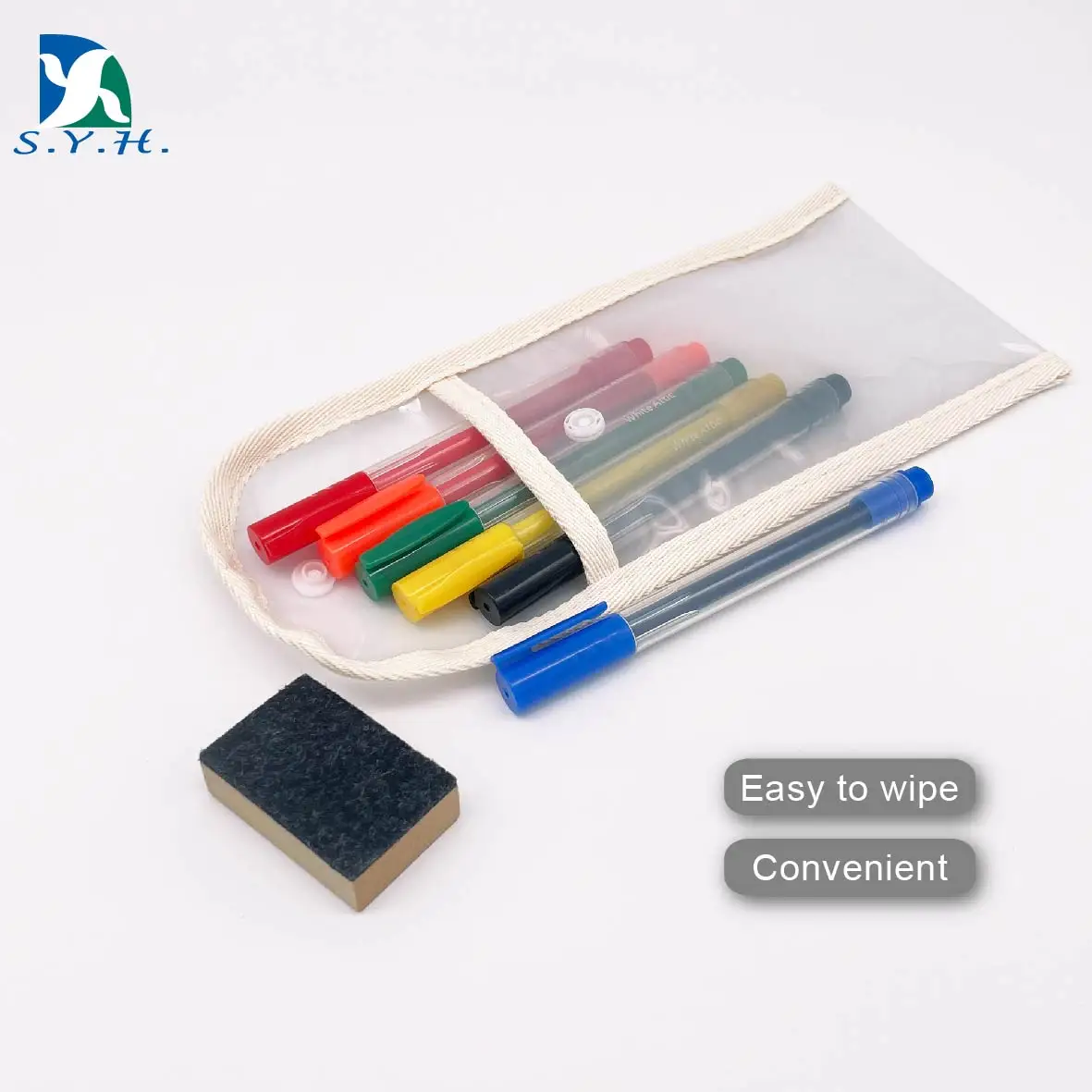Colorful whiteboard marker set  wood eraser  water e whiteboard pen