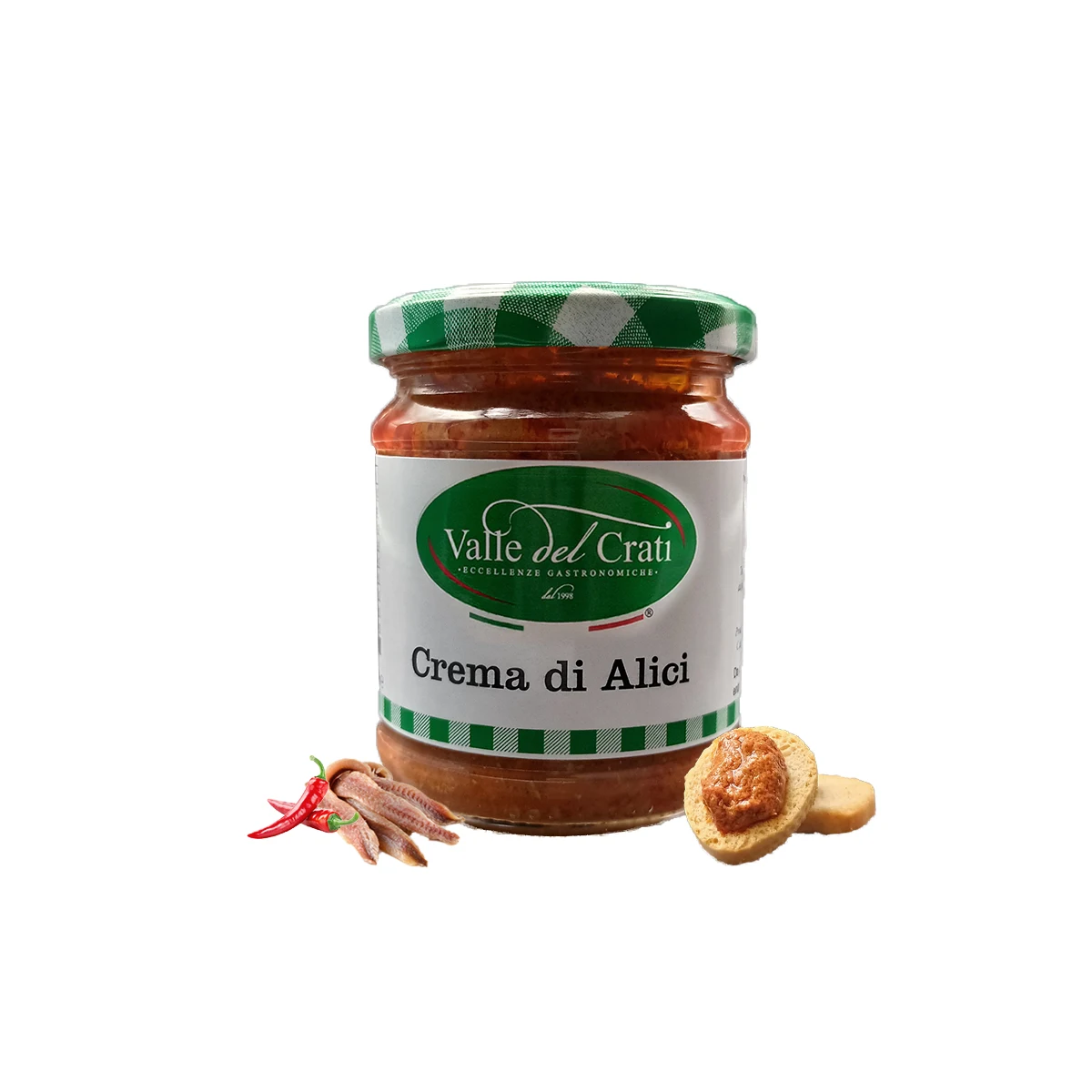 Anchovy Cream | Calabrian specialty spread with anchovies and hot pepper in olive oil | 180 gr