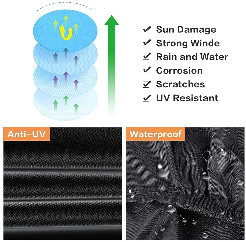 Custom Rain Sun UV Dust Wind Proof Oxford Fabric Outdoor Waterproof Motorcycle Bike Bicycle Cover for 2 or 3 Bikes