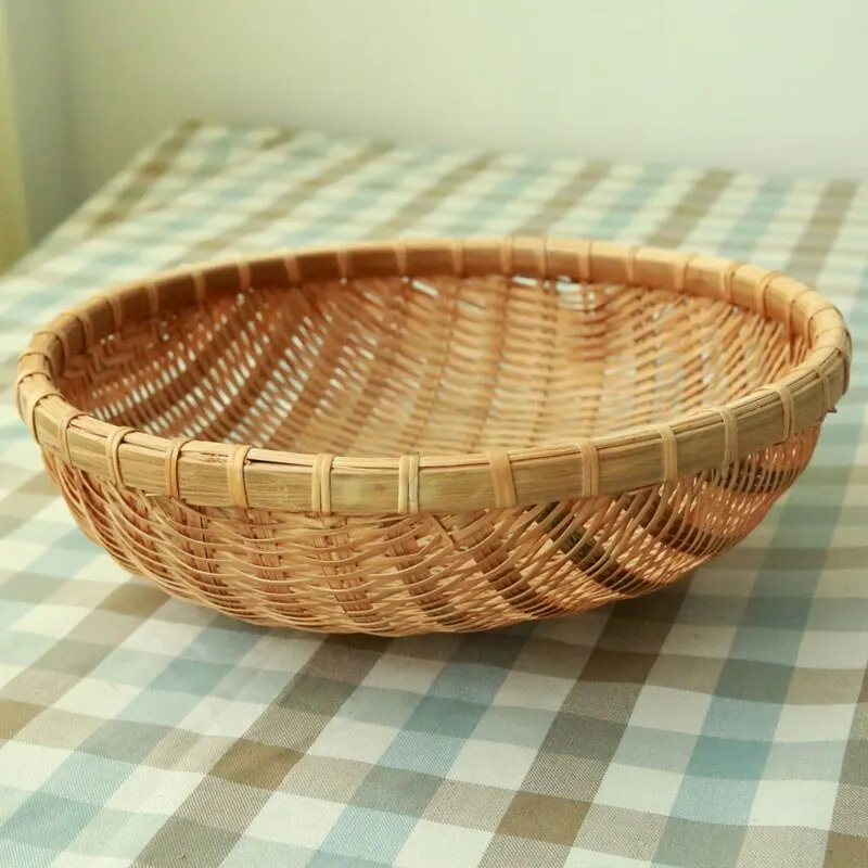 Natural Round Bamboo Wicker Fruit Baskets/ Bamboo Handmade Storage Basket In Vietnam