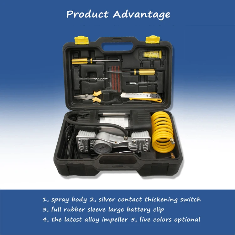 Воздушный компрессор для автомобильного насоса с манометром