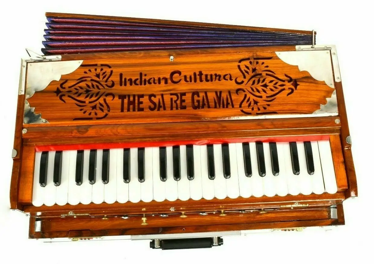 Portable Harmonium High Class Sound 9 Stopper Portable 3.5 Octave Double Reed Baja With Coupler Kapler Bass Male