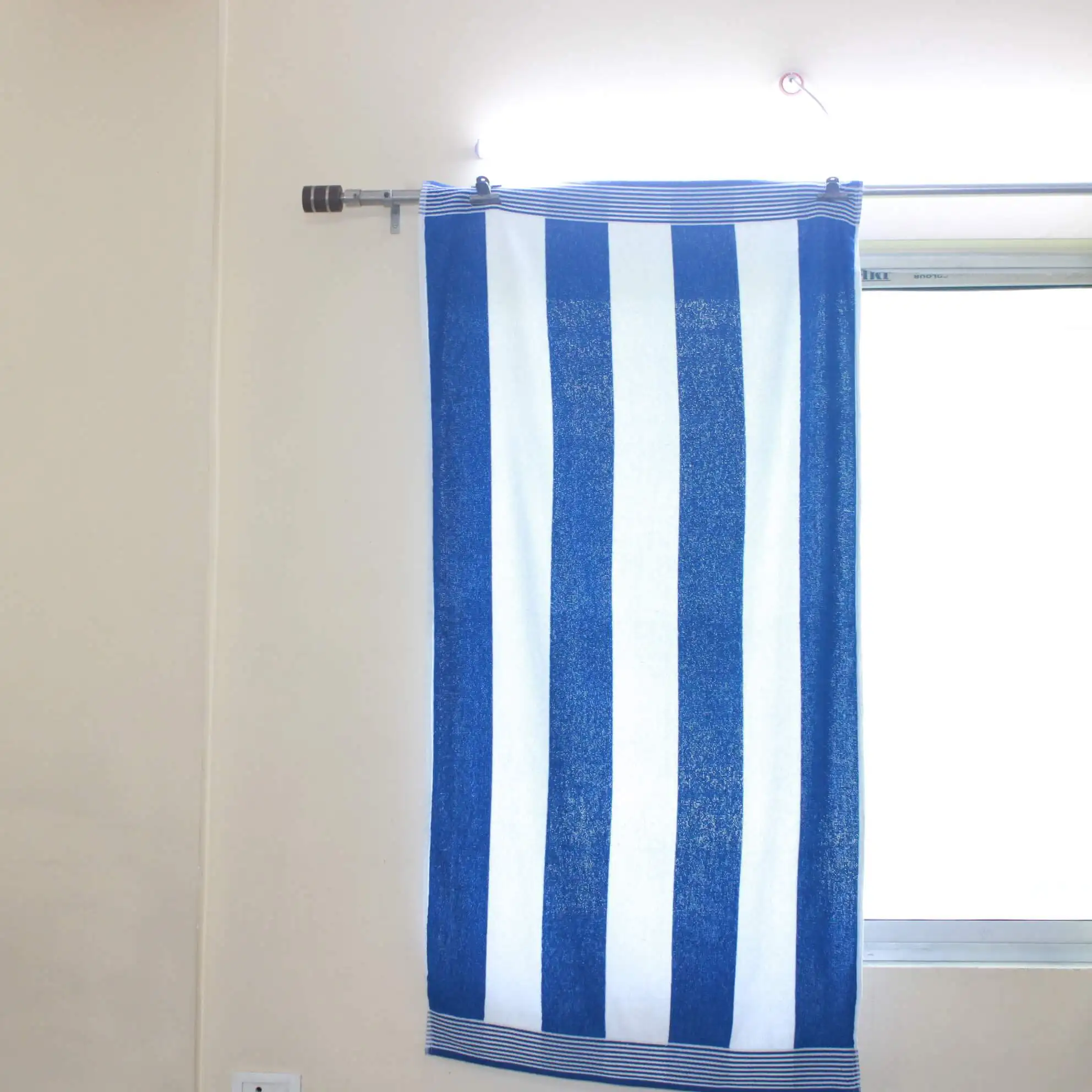 Woven Cabana stripe beach towel in large size 140x70 cms by a star rated Indian supplier PRASAN INDIA