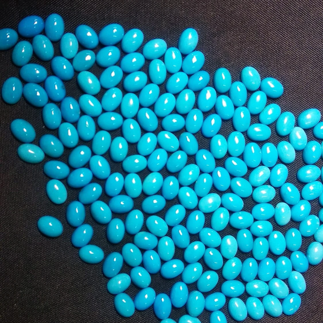 Semi Precious Arizona Turquoise Oval Gemstone Cabochon Handmade Calibrated 6x4mm Size Cabochon Turquoise Loose Stone