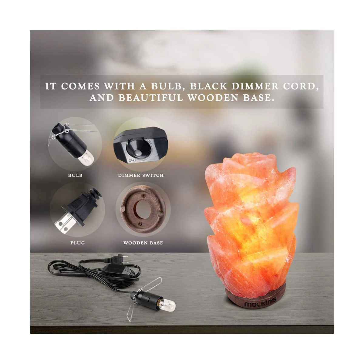 Хит продаж Гималайская лампа с натуральными розовыми соляными лампами ручной резной камень деревянной основой украшение дома импек Пакистан