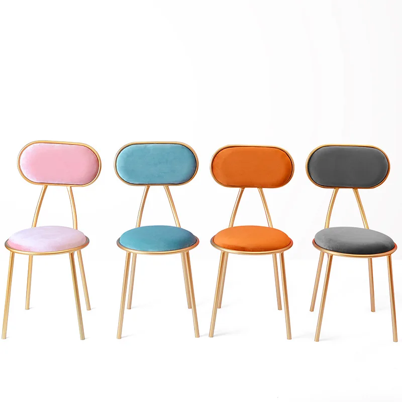 Legs Dining Chair Charm Iron Modern Dining Room Furniture Home Furniture Metal Morden for Dragon Mart Dubai Furniture 37*36*80cm