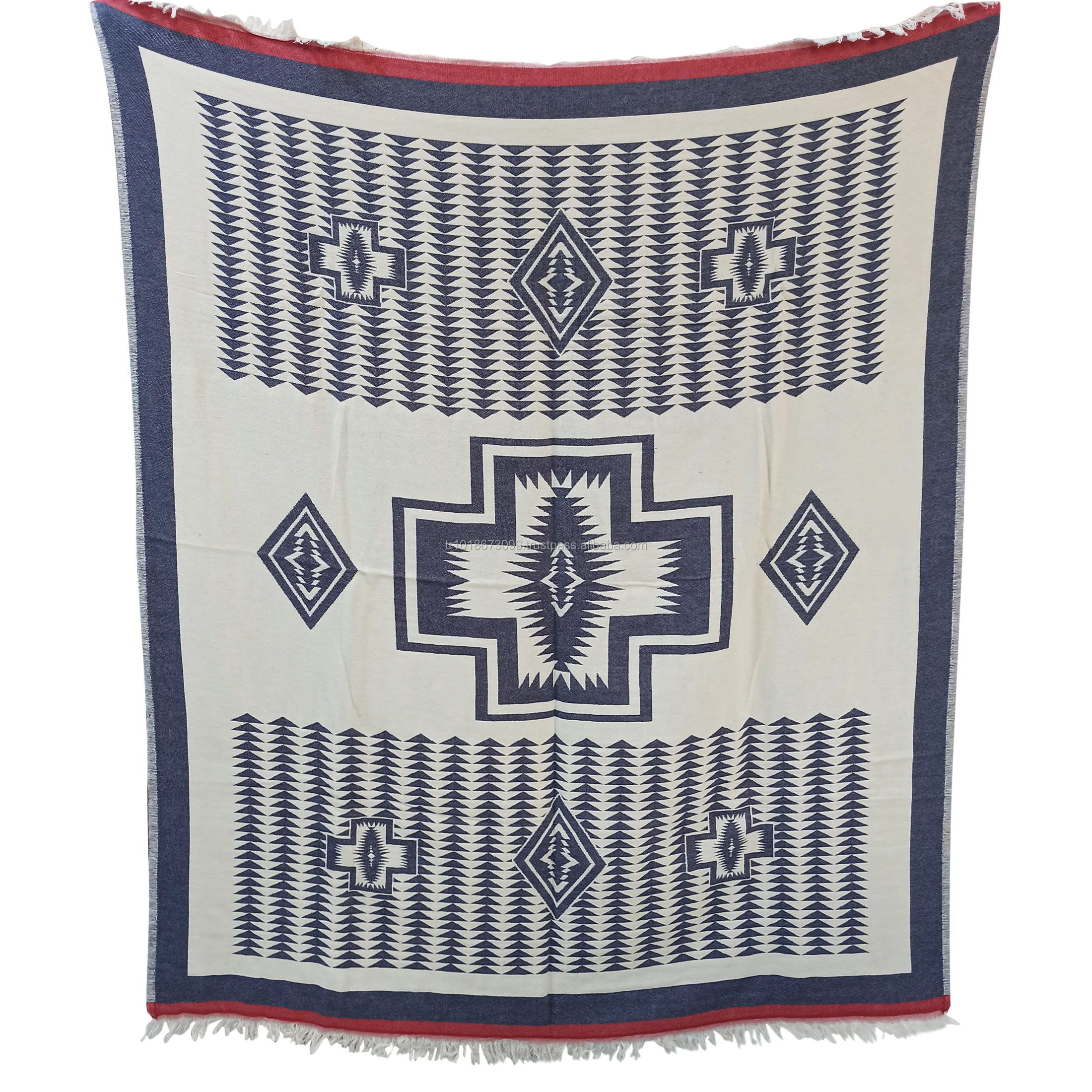 Tribal Design Blanket extra Large Made in Turkey 100% Cotton High Quality Jacquard Collection ThrowBlanket