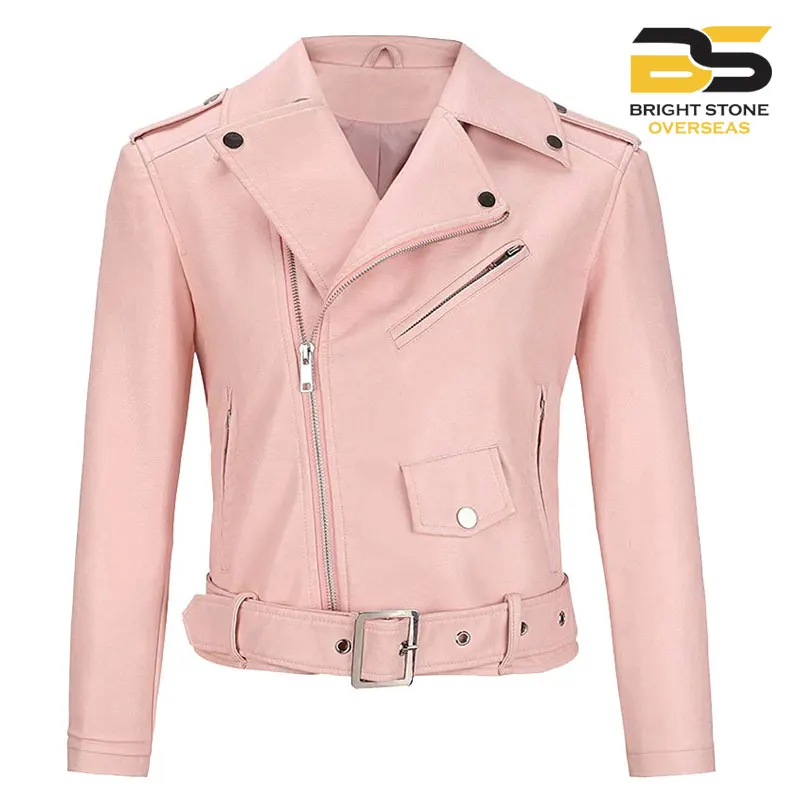 
Best Quality Women 100% Genuine Lamb Leather Vintage Biker Jacket Made in Pakistan 