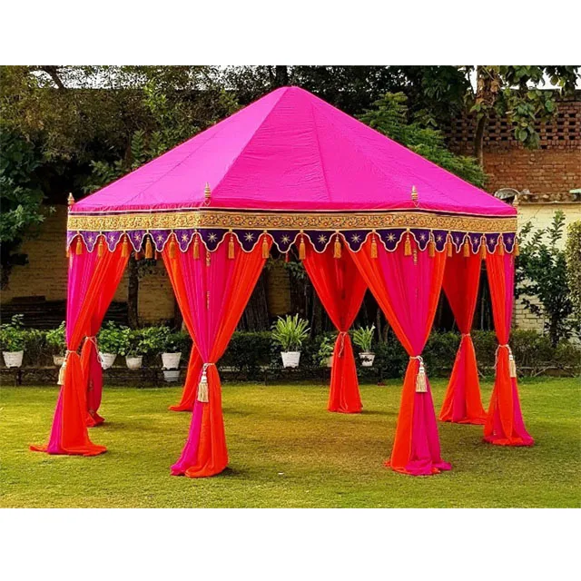 Свадебная палатка Sangeet с функцией декора для вечеринки индийские наружные свадебные церемонии палатки свадьбы красочные каркасы мандап
